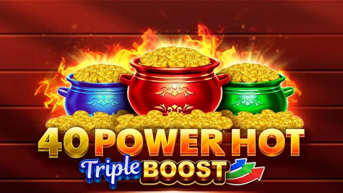 Tampilan antarmuka permainan slot 40 Power Hot Triple Boost dengan desain modern