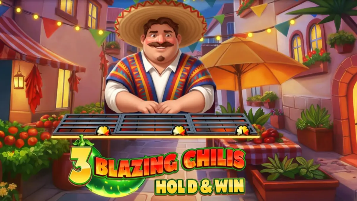 Tampilan visual slot 3 Blazing Chilis dengan tema fiesta Meksiko yang meriah